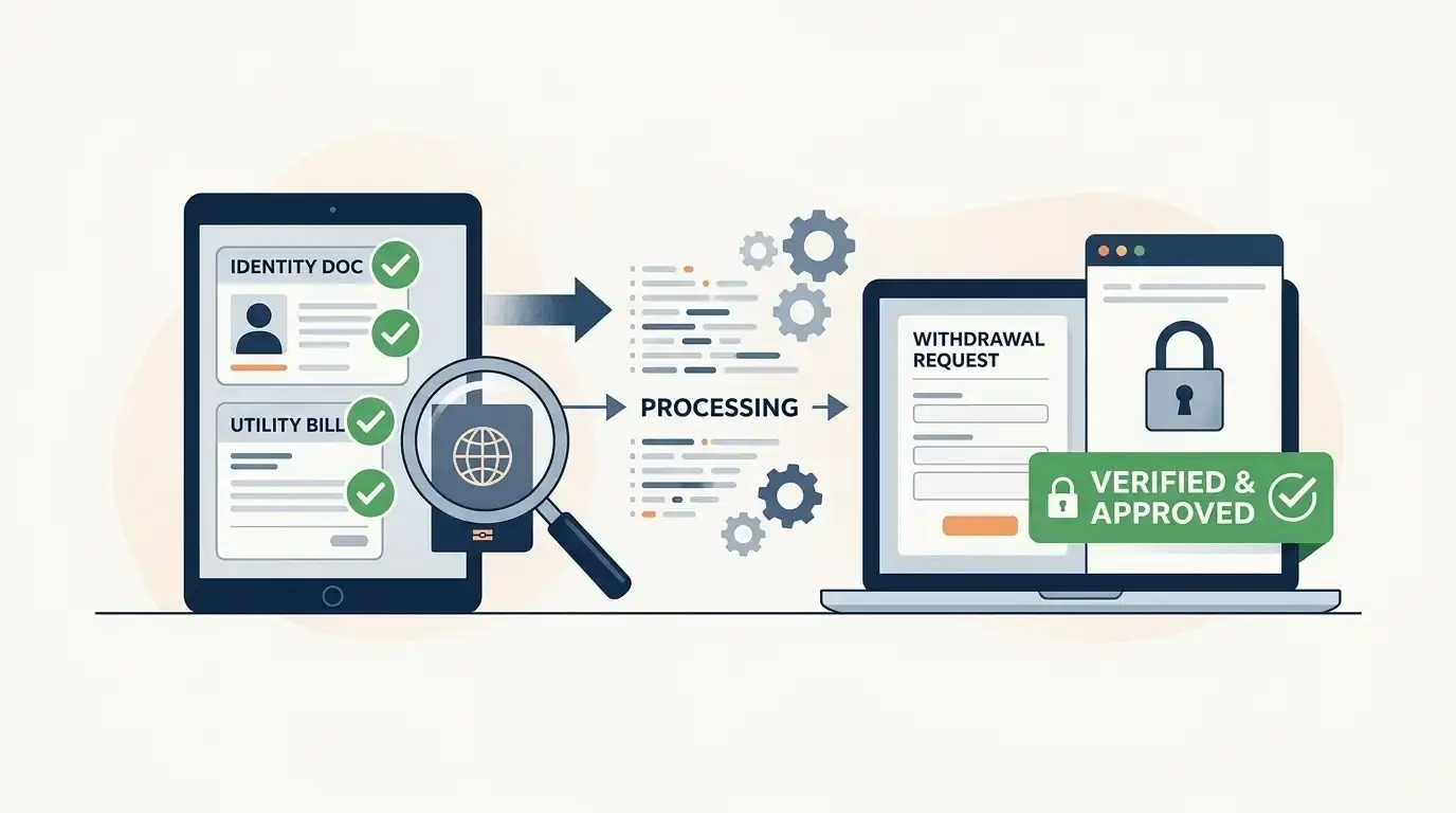 Generic identity verification documents and secure upload concept without real personal data