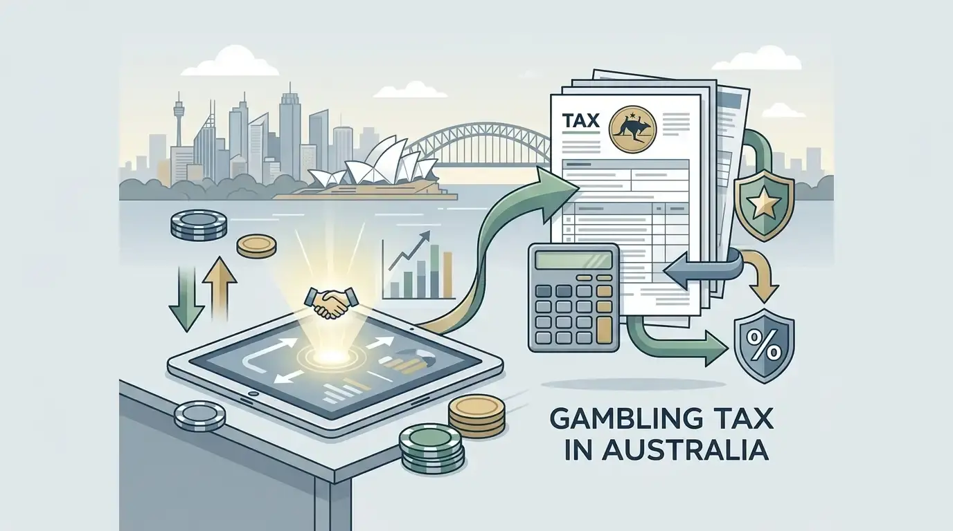 Tax document and gambling chip concept without currency text